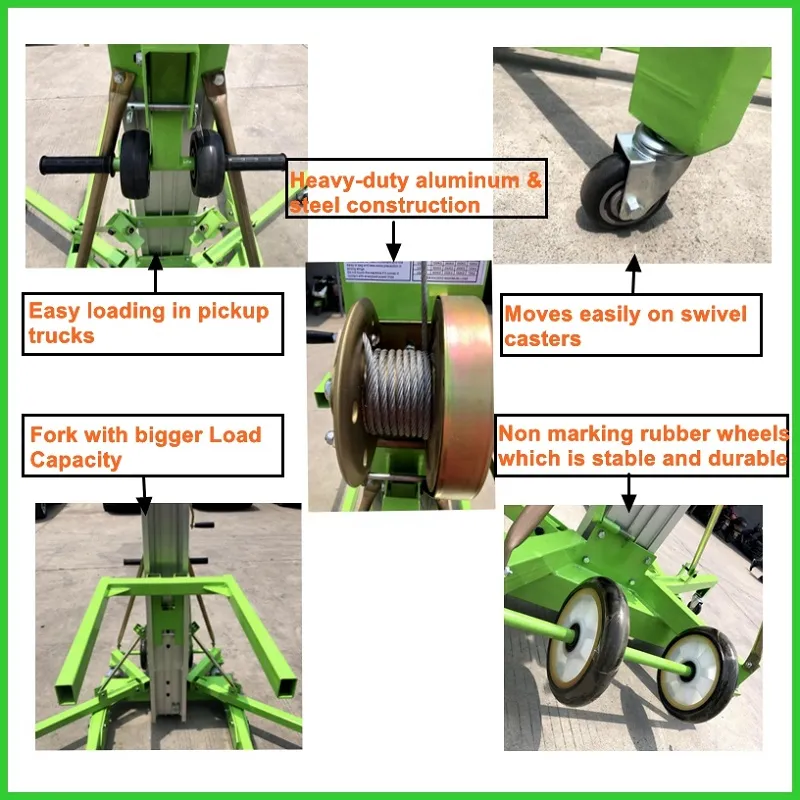 Portable Manual Material Lift with Manual One Speed Winch 2
