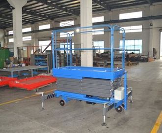 1000Kg Mobile Scissor Lift Platform With Manual Pulling Handle Hydraulic Lift Table 9 Meters