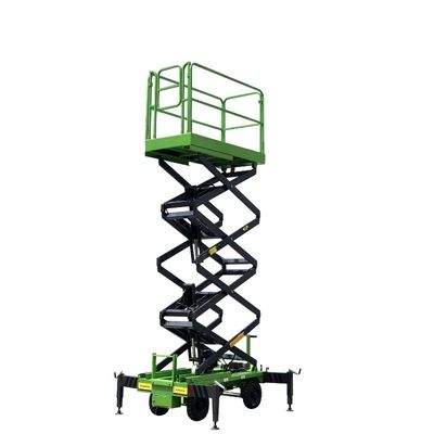 14m 500kg Manual Pushing Mobile Telescoping Lift Red Hydraulic Elevator Aerial Work Platform