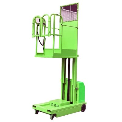 2.7m - 4.5m Hydraulic Warehouse Electric Order Picker Self Propelled In Green
