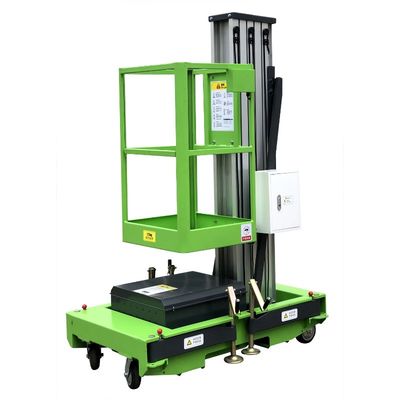 Mobile Single Mast Electric Vertical Lift 10m Platform Height 130kg Load Capacity
