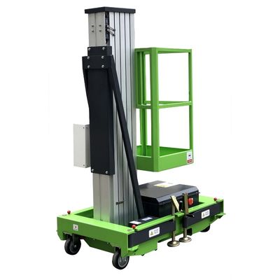9 Meters Mobile Single Mast Aerial Work Platform ,  Electric Vertical Lift