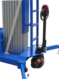 12 Meters Double Mast Mobile Aluminum Aerial Work Platform with 200Kg Loading Capacity and Motorized Device