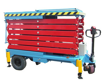 14M Mobile Hydraulic Scissor Lift with Motorized Device Loading Capacity at 450Kg