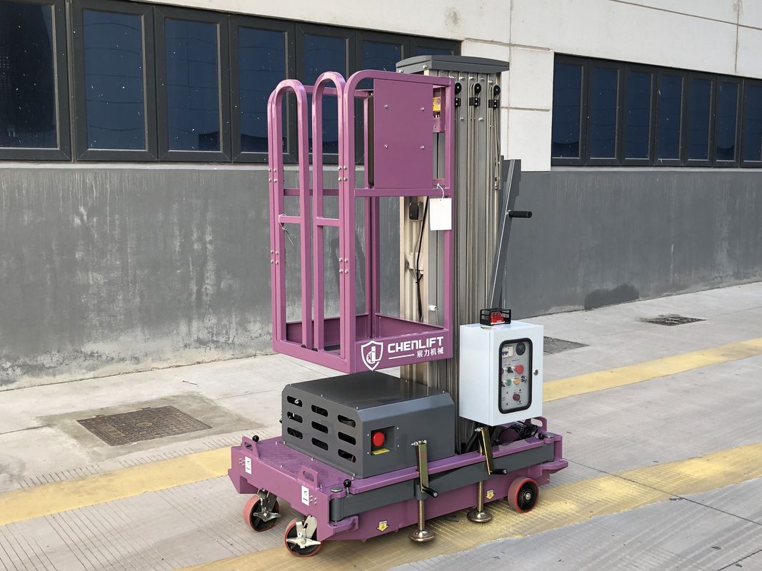 10M Aluminum Aerial Work Platform(Single Mast) 125Kg Loading Capacity