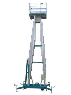 12M Platform Height Triple Mast Aluminum Aerial Work Platform with 300KG Loading Capacity