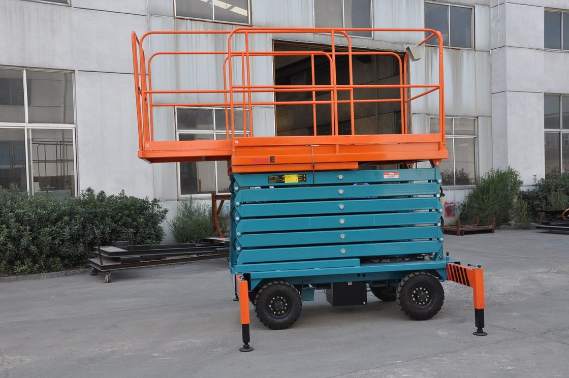 8m Electric Mobile Hydraulic Scissor Lift with Motorized Device , 450Kg Loading